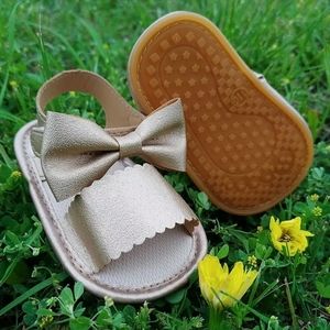 baby girl sandals cute gold infant first walkers